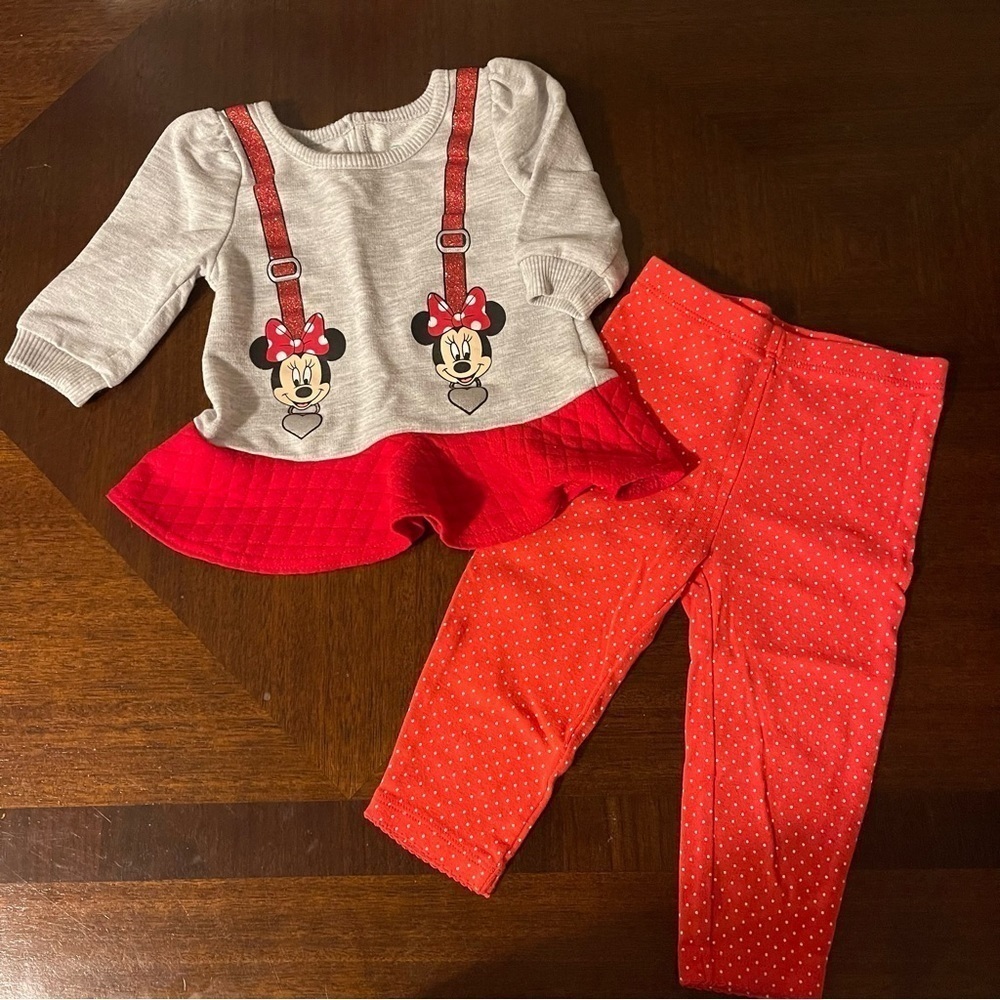 Disney Baby / Carters | Red polka dot Minnie Mouse outfit | 12 mo